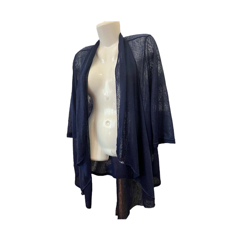 Slinky Brand Women's Navy Open Front Lightweight Sweater Cardigan | Size Small - Picture 6 of 12